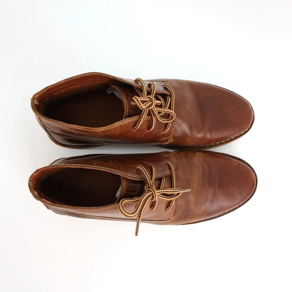 RKC Uptown Leather Chukka Boots Brown Lace-Up Ankle‎ Casual Shoes